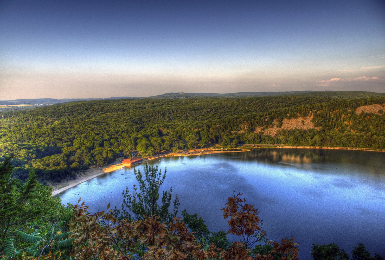 A bluff-top view across Devil’s Lake State Park, Wisconsin.